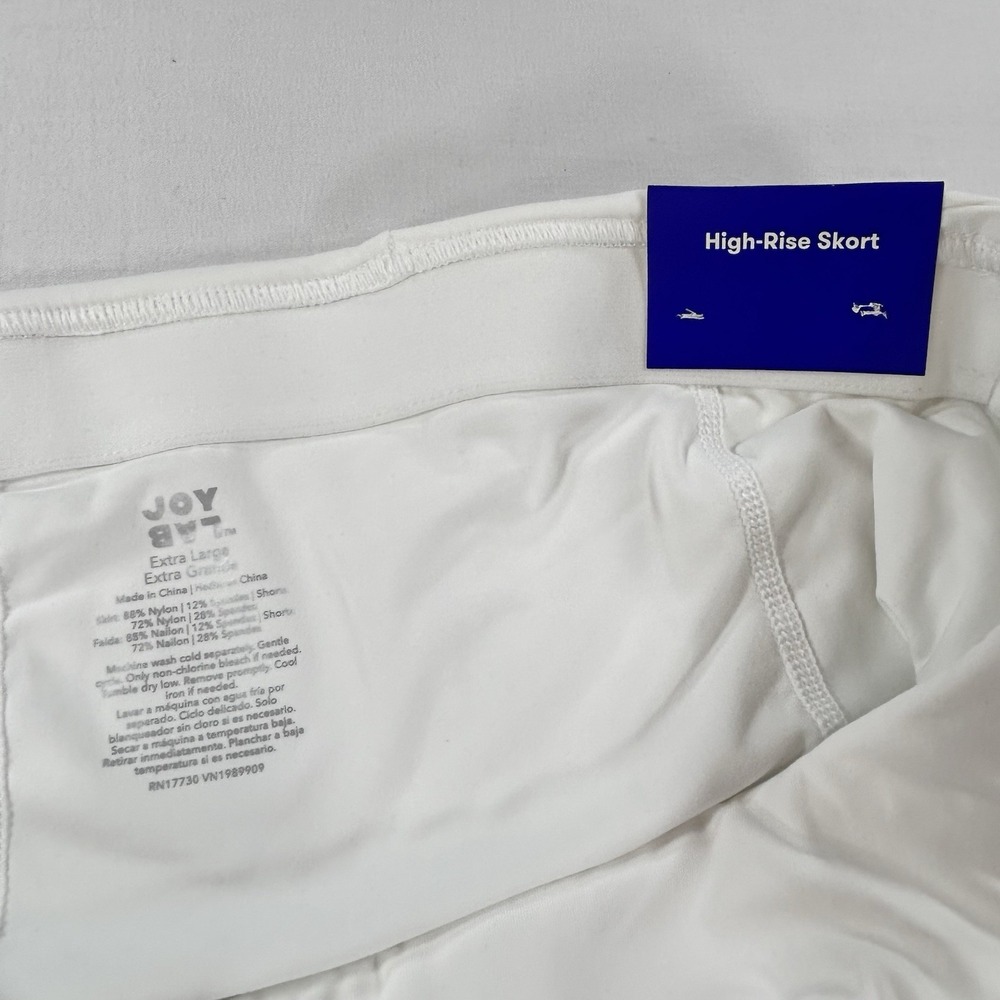 NEW JOY LAB Ruffled Mini Skort XL Built-In Shorts White Tennis Golf Pickle Ball - Picture 5 of 6